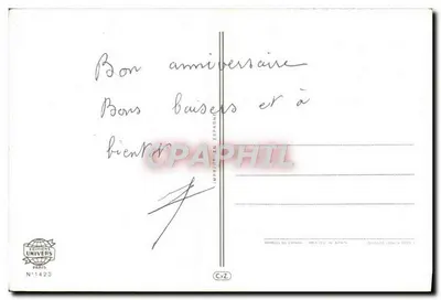 Rosas — Aniversário — Éditions Univers Paris N°1423 — Verso