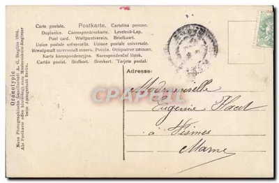 Kobieta trzymająca latarnię — scena mitologiczna — Oranotypie, Berlin, nr 106/2 — Rewers