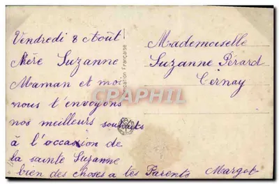 Kwiaty w koszyku — Szczęśliwego Dnia — Y. NOYER n° 3679 — Rewers
