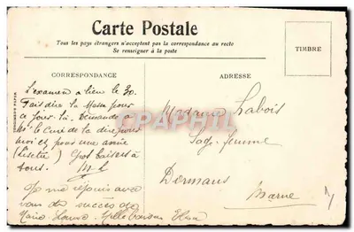 Kwiaty i poczta — Marceau, 18 lipca 1900 — wydawca nieznany — Rewers