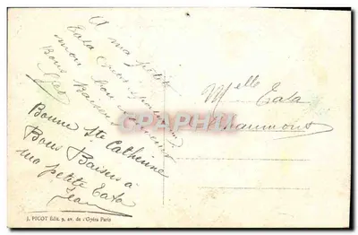 Crianças brincando com bola — desenho de Zane — J. PICOT, av. de l'Opéra Paris — Verso