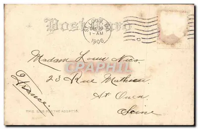 Cerejas — Carta de boas-vindas para o ano novo — St. Louis, Missouri — Verso
