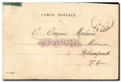 Niño con red para mariposas — E.P. — E.P. París — Reverso