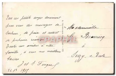 Dos ángeles alrededor de un abeto de Navidad — A. Christensen Imp. Jeu - 115 — Reverso