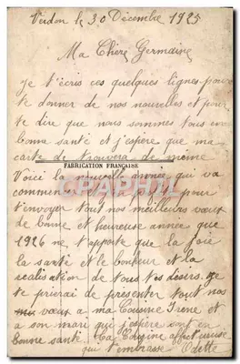 Jovem mulher sorridente — Boas Festas — Paris 1154 — Verso