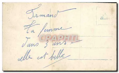 Mulher em cavalo branco — com galhos de flores — cartão postal antigo — Verso