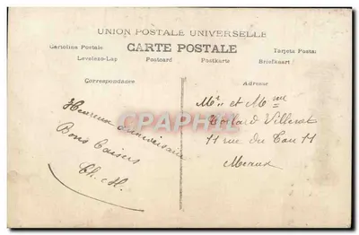 Kobieta w sukni z krochmalikiem — Urodziny — A.N. Paryż, nr 944 — Rewers