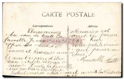 Dwa dzieci na śniegu — Bonne Route — wydawca Bonne Route, nr 2124 — Rewers