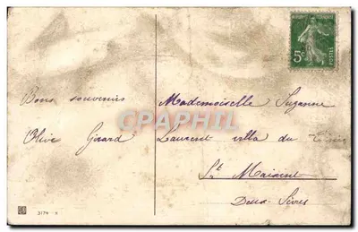 Bilhete postal antigo Fantasia Natal Anjos — Verso