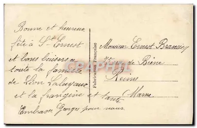 Flores em um vaso verde — carta postal REX 1614 — editor REX — Verso