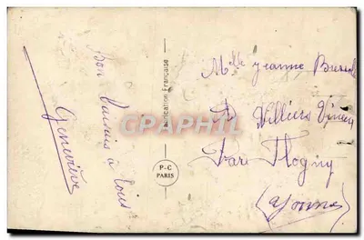 Jovem mulher com chapéu verde — Boa Ano 1932 — PC Paris 932 — Verso