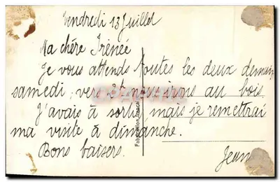 Paisagem ao pôr do sol — Bon Souvenir — Dix 781 — Verso