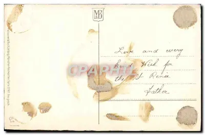 Bukiet fiołków — wydawca Pressmeier & Buch, seria 2387 — ok. 1900 — Rewers