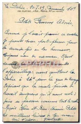 Marinheiro e mulher — carta postal sentimental — ISO-PLATINE, N° 104 — Verso