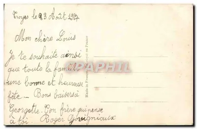 Menina com cardigã verde — rosas — editor REX n°1818 — Verso