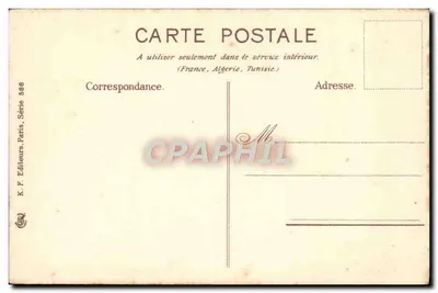 Cena de colheita — Mulheres colhendo trigo — K. F. Éditeurs, Paris, Série 588 — Verso