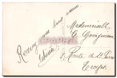 Jovem mulher com buquê — Boa Ano 3975 — editor S. & C. n° 3975 — Verso
