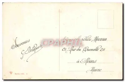 Jovem mulher com chapéu de fita — Souvenirs G. Delaporte — série 1223, 4 — Verso