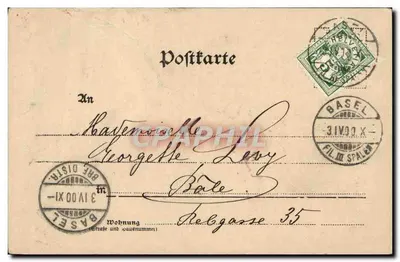 Menina dormindo — coração — Herzblattkarren — Basel, 3 de abril de 1900 — Verso