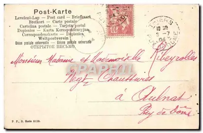Drie engelen — uitgever P.P., serie 8129 — Achterkant
