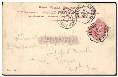 Una pareja bajo la lluvia — La Pêche — editor N. Manuel, serie 73 — Reverso