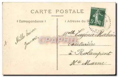 Joven mujer en vestido de flores — Souvenir Doux — editor desconocido, número de serie no visible — Reverso