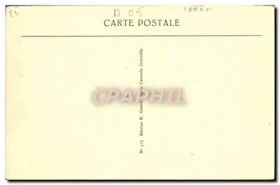 Grande Chartreuse — A Cour d'Honneur do Mosteiro e o Grand Som (2033 m.) — Editor R. Girard, Grenoble — Verso