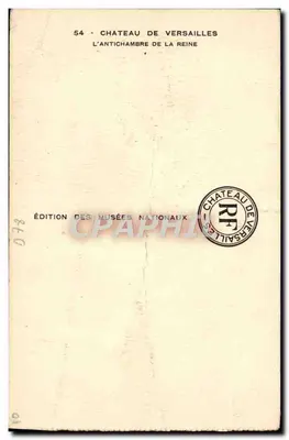 Château de Versailles — L'Antichambre de la Reine — Édition des Musées Nationaux — Verso
