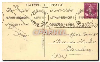 De Auvergne. - Het meer Pavin en het Puy de Montchal, een kwaternaire vulkaan - G. D'O. - 1263 — Achterkant