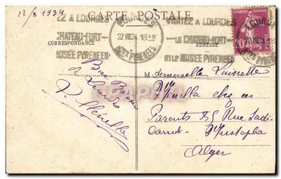 Lourdes — Benedyktura Chorążych — Wydawca Les Pyrénées, nr 111 — Rewers