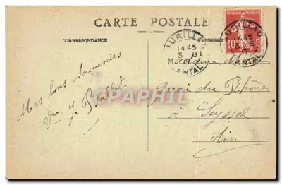 Most drewniany — Piękna Auvergne — Pierre Mairoux, wydawca, Aurillac — Rewers