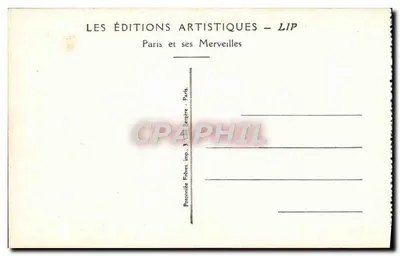 Paryż. Panthéon — Monument « Aux Artistes inconnus », autorstwa Paula Landowskiego — Éditions Artistiques LIP — Rewers