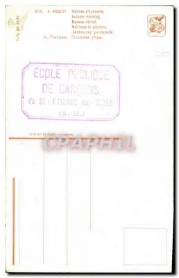 Manhã de Outono — A. RIEGLOT — Escola Pública de Meninos de St-Etienne-de-Tinée — Verso
