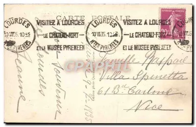 Lourdes — Vista tirada do Castelo Forte — 30 bis — Verso
