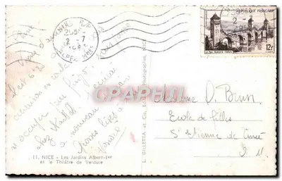 Nizza - I Giardini Albert-1er e il Teatro di Verdure — L. Gilletta e Cie, Editori Fotografi, NICE — Verso