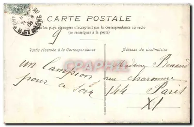 Palacio de Fontainebleau — Gabinete de Trabajo del Secretario del Emperador — L. D., Fontainebleau — Reverso