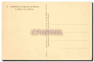 Basen Joliette — Marsylia (Bouches-du-Rhône) — Wydawnictwo Sztuki Yvon, Paryż — Rewers