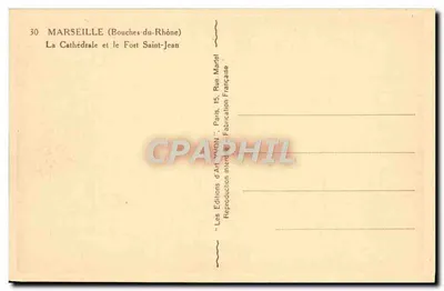 Marsiglia (Bouches-du-Rhône) — La Cattedrale e il Forte Saint-Jean — Les Éditions d'Art YVON, Parigi — Verso