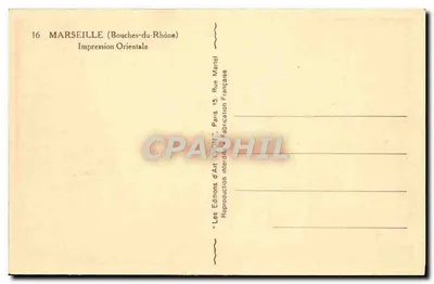 Vista de Marselha — Impressão Oriental — Edições d'Art Martel — Verso