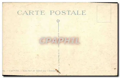 Cannes — Pôr do Sol sobre o Estérel — G. Lenaître & Cie, Cannes — Verso