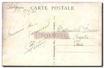 Rustyczny most wewnątrz Parku — Châtel-Guyon — G.D'O. nr 755 — Rewers
