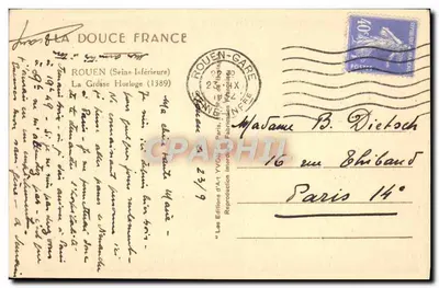Duża Godzina — Rouen — Wydawnictwo Sztuki Yvonne Paris — Rewers