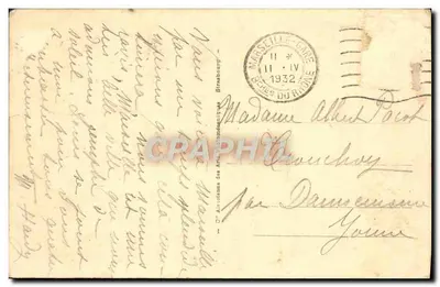 Marseille - Quai des Belges — widok portu z łodziami i pojazdami — wydawca ARA, nr 17 — Rewers