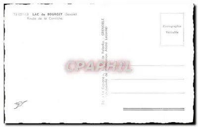 Lac du Bourget — Rota da Corniche — Éditeur La Cigogne, n° 73.051.63 — Verso