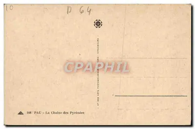 Keten van de Pyreneeën — Uitzicht op de toppen van Ossau, Aule, Mont Capécau en Montagnon — Ch° des Arts Photomécanique, Parijs — Achterkant