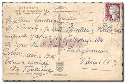 Biarritz - La Grande Plage et le Casino Bellevue — Lumicap, n°64 — Verso
