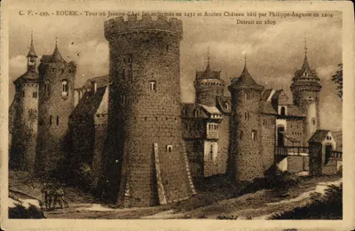 Rouen — Tour où Jeanne d'Arc fut enfermée en 1431 et Ancien Château bâti par Philippe-Auguste en 1204 — C.V. - 499