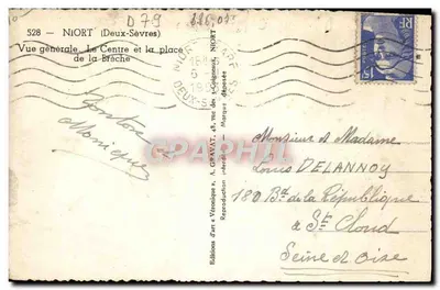 Niort — Ogólny widok. Centrum i plac Brèche — Wydawnictwo sztuki w Vénacie, Niort, nr 528 — Rewers