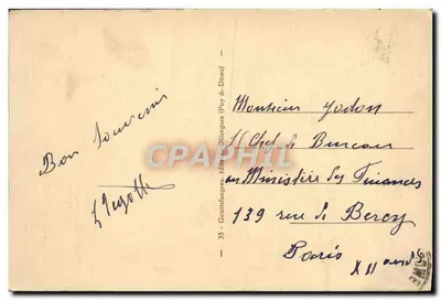 Le Mont-Dore — ogólne widoki — Auvergne, wydawca Gouttefanges — Rewers