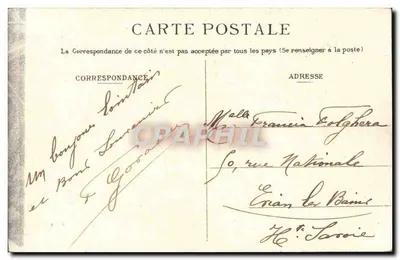 Dunkerque — Hotel de Ville. Vestíbulo de honra com estátua do Gênio de Dunkerque e placa comemorativa da inauguração por M. Émile Loubet, Presidente da República, em 17 de setembro de 1901 — Editor P.D. n°54 — Verso